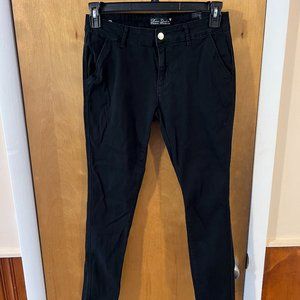 Roma Studio Women's Juniors Black Casual Work Mid-Rise Ramie Skinny Pants 9